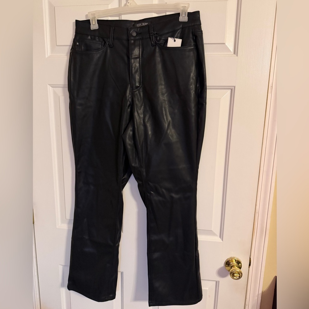 Judy Blue Women’s Faux Leather Bootcut Pants Size 14W NWT